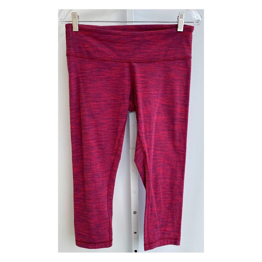 Lululemon Wunder Under Crop Diamond 8 bumble berry space dye sz 8 - Picture 5 of 8